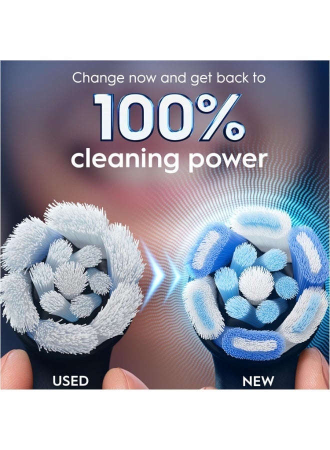 أورال بي رأس فرشاة أسنان كهربائية Oral-B iO Ultimate Clean، شعيرات ملتوية وزاوية لإزالة البلاك بشكل أعمق، عبوة من 2 قطعة باللون الأسود - Image 3